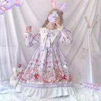 Lencería Lolita para mujer estilo Haruku japonés con volantes y mangas largas vestido de muñeca informal con cintura imperio talla - details 11