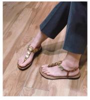 Zapatillas de Playa de Moda para Mujer Pisa Romana de Piel de Oveja Versión de Oro - details 1