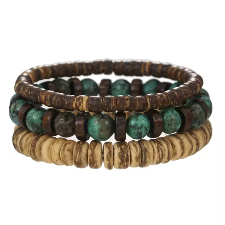 Pulseras de playa, pulseras de surfista, pulsera de cuentas bohemia de yoga, regalo para ella, juego de pulseras para hombre, regalo del Día de la Madre, regalo para mamá - 1