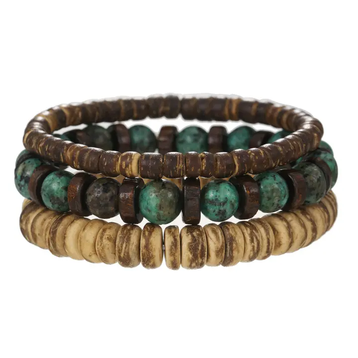 Pulseras de playa, pulseras de surfista, pulsera de cuentas bohemia de yoga, regalo para ella, juego de pulseras para hombre, regalo del Día de la Madre, regalo para mamá - 1