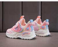 Zapatos deportivos para niñas, zapatillas de correr para niños, malla de aire transpirable rosa, corazón, zapatillas dulces, zapatos casuales con gancho y bucle para niños - details 8