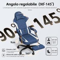 Silla de Oficina con Tejido de Alta Tecnología, Silla Gamer Silla Ordenador con Reposapiés, Cadeira Gaming Chair Silla de Ordenador, Adultos, Adolescentes (Negro) - details 19