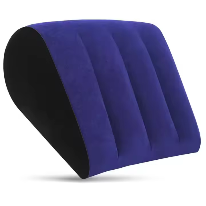 Almohada inflable plegable de PVC flocado, almohada de cuña inflable, ayuda sexual, posiciones de soporte, cojín de aire, almohada Triangular, juego sexual erótico para cama nocturna para adultos - 1