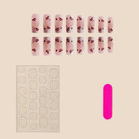 Uñas artificiales de cobertura total, manicura francesa de prensa larga, 24 piezas, con puntas blancas, para decoración de uñas - details 5