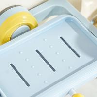Caja de jabón giratoria creativa, contenedor de jabón de baño autodrenante montado en la pared, jabonera de plástico antideslizante con drenaje de agua para cocina - details 8