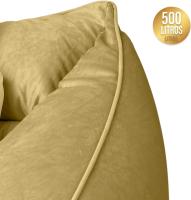 Reposapiés Salon de Lujo - [50x40x30 cm] Sofá Puf de Diseño con Relleno Incluido para Escritorio u Oficina - Taburete Bean Bag Silla Grande en Cuero Sintético Beige - details 55
