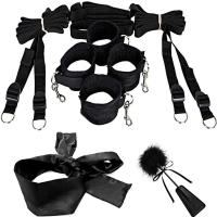 Juego de Lazos de BDSM Leten Collar de Pulsera de Cadena Trasera Ajustable con Blindfold y Manos Atadas - details 35
