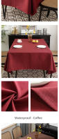 Mantel impermeable y resistente al aceite para el hogar, mantel moderno de lino y algodón, simple y grueso, de color sólido - details 9