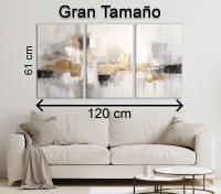 Decoración de Pared Abstracta Grande 120cm Marco de Lienzos Decorativos para Salón, Dormitorios, Comedor, Oficina 3 Piezas - details 1