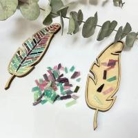 Kit de Mosaico de Hojas de Colores Mezclados Paquete de Herramientas para Hacer Mosaicos para Adultos Decoración de Casa Creativa Piezas de Mosaico de Vidrio Formato de Libro Duro - details 3