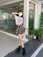 Minifalda escalonada Y2K de cintura alta con volantes y tartán, falda a cuadros, traje estético para mujer - details 17