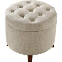 Moderno banco tapizado y acolchado con botón, para dormitorio, entrada, madera maciza, azul marino, 112 cm - details 14