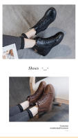 Botas cortas de realce interior de cuero botas de caballero finas de suela gruesa zapatos de mujer versátiles - details 6