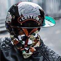 Casco De Moto Retro para hombre, gorra De béisbol De media cara, con personalidad, certificación DOT - details 1