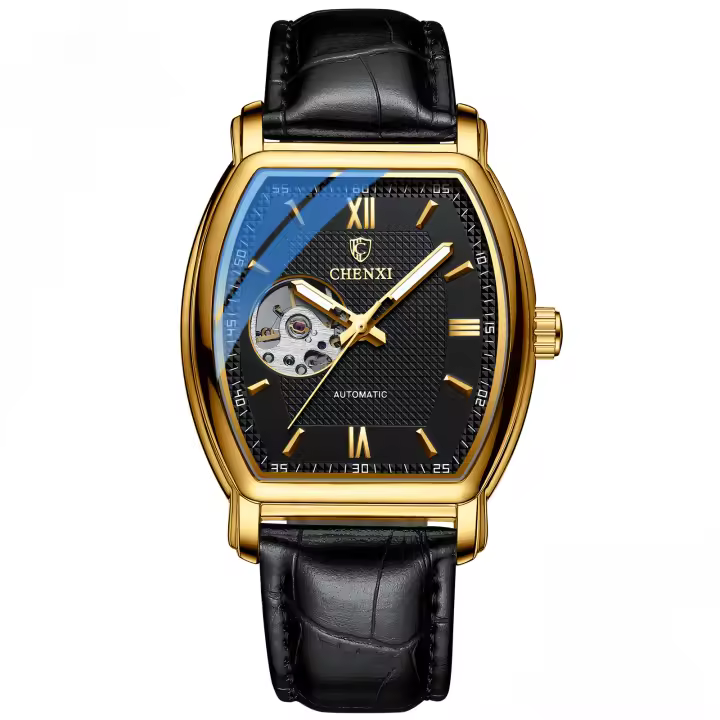 Reloj mecánico de alta gama para hombres, reloj hueco cuadrado de moda automático, reloj mecánico impermeable para hombres - 1