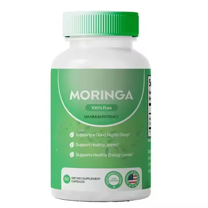 Cápsulas de Polvo de Moringa 100% Puro Promueven Energía, Salud de la Piel, Bienestar Estomacal - 1
