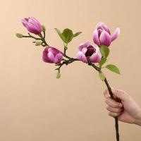 Flores artificiales de Magnolia de seda de plástico de una sola rama para el hogar, florero, alféizar de ventana, boda, novia, arco al aire libre, decoración, accesorio diy - details 1