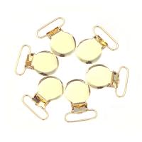 Lote de 10 piezas Clips de Metal para chupete de bebé, 1 '', 25mm, redondos, dorados, sin plomo - details 0