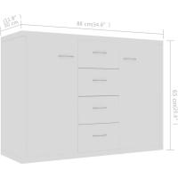 Aparador de Madera Contrachapada Mueble Auxiliar de Armario con 4 Cajones Blanco para Sala de Estar Dormitorio - details 2