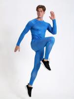2pcs, Men's Breathable Quick Drying Compression T-shirt & Comfortable High Stretch Leggings - details 5