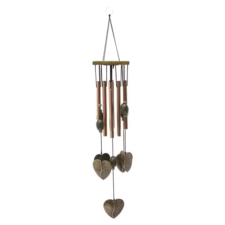 Campanas de viento conmemorativas de tono profundo para exteriores de madera con 8 tubos huecos de metal afinados con melodía relajante - 1