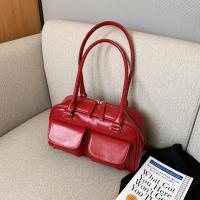 Bolso de mano de moda informal de cuero de PU vintage con diseño de doble bolsillo para mujer - details 17