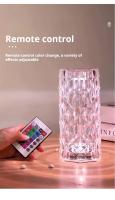 Luz LED Nocturna RGB Rosa Recargable 16 Colores, Lámpara de Mesa Táctil de Cristal, Cambia de Color para Tu Mesita de Noche, Decoración Navideña - details 4
