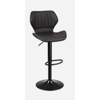 Taburete de Bar Juego de 2, Sillas de Bar Regulables en Altura en Piel Sintética, Taburete de cocina Giratorio en 360 °   con Respaldo y Reposapiés, Acero Cromado, Negro LJB64B - details 6