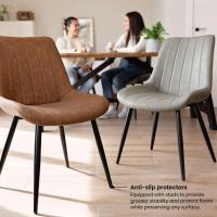 Marrón x4 - Pack de 4 sillas de Comedor, diseño nórdico y Vintage con Asiento Acolchado y Respaldo ergonómico, Color marrón - details 4