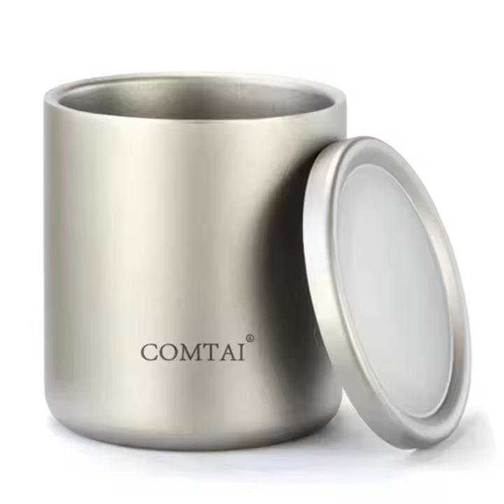 Taza de té y café cubiertas con agua de titanio de doble pared para exteriores, villa para acampar al aire libre - 1