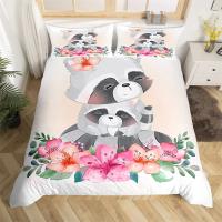 Juego de Ropa de Cama con Elefante y Flores para Bebé Animal de Dibujos Animados Lindo Cubierta de Edredón de Giraffe para Niñas y Niños - details 12