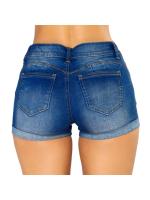Pantalones cortos de mezclilla de verano para mujer, pantalones cortos ajustados con agujeros rasgados - details 3