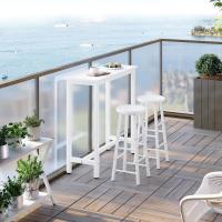 Conjunto de Mesa de Bar y 2 Taburetes, Muebles de Comedor, Mesa Alta y Taburetes de Bar, Barra Cocina y Salon, 140x40x100 cm, Metal + MDF, Roble Claro - details 26