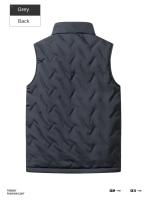 Chaleco de algodón para hombre, chaqueta informal multifuncional de talla grande, top cálido sin mangas con cuello levantado, moda de otoño e invierno - details 9