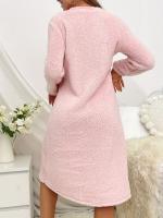 Camisón de manga larga para mujer, vestidos de forro polar, vestido Midi de felpa gruesa, camisa de noche peluda, Jersey, sudadera - details 5