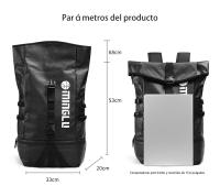 Mochila informal con tapa para hombre, mochila de gran capacidad, puede sostener baloncesto, con separación húmeda y seca - details 7