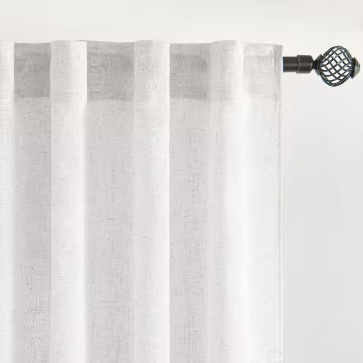 Juego de Cortinas de Lino Transparente de Dos Piezas 245x140cm Cortinas Modernas para Dos Puertas de Balcón para Salón Dormitorio - 1