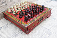 Ajedrez-juego creativo de escritorio tridimensional, Guerrero de terracota, piezas de ajedrez, tablero de ajedrez de madera - details 1