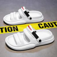 Zapatillas hombre verano 2024 nuevo uso exterior niños pisando mierda sensación deportes conducción sandalias de playa de suela blanda de doble propósito - details 4