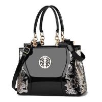 Bolso retro de gran capacidad de cuero brillante bordado de doble cara para mujer, bandolera de hombro atmosférica, mochila de lujo de alta gama - details 4