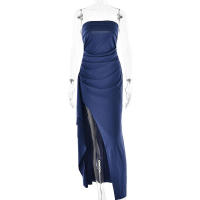 Vestido de falda plisada estampado elegante de moda con cuello en V de manga corta para mujer - details 27