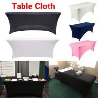 Mantel ajustado de LICRA de 4/6 pies, cubierta de mesa de tela plegable de alta elasticidad, mantel Rectangular para mesa de comedor, banquete, fiesta de boda - details 1