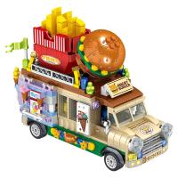 Food Ice Cream Building Blocks Truck Burger truck Bricks Mini Creative Model Puzzle Assembly Educational Toys for Girls Gifts - details 16
