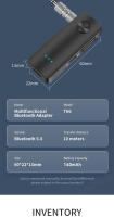 Transmisor receptor de Audio 2 en 1 con Bluetooth 5,4, adaptadores inalámbricos de música estéreo de 3,5mm, AUX con adaptador de auriculares para TV y PC - details 12