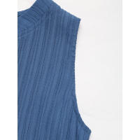 Vestido casual largo de verano, nuevo, de color sólido, con cuello en V y textura. - details 6