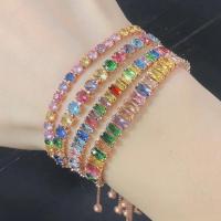 Pulsera de tenis Multicolor ajustable para mujer, brazalete de circonita colorida con arcoíris, cadena de mano, joyería - details 0