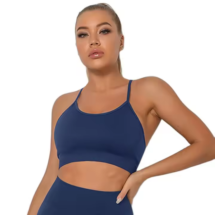 Nessaj-Sujetador deportivo sin costuras a prueba de golpes, top corto sexy de cuello bajo para yoga y fitness - 1