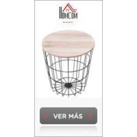 Juego de 2 Mesas Auxiliares Redondas Apilables Mesas Nidos Modernas con Encimera en Efecto de Mármol y Marco de Acero Ø60x46 cm y Ø40x40 cm Blanco - details 13