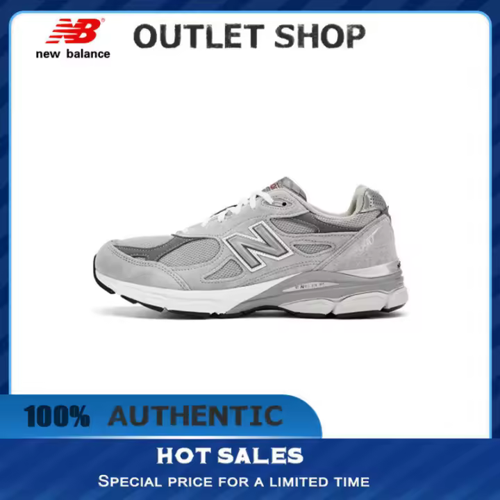 【100% AUTÉNTICO】 NB 990 V3 Gris " Zapatillas M990GY3 Zapatillas deportivas de moda unisex para correr para hombres y mujeres apliques LETEN - 1