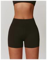 Pantalones cortos de Yoga de cintura alta afilados para mujer, pantalones cortos deportivos ajustados de secado rápido con realce de melocotón para correr y Fitness - details 16